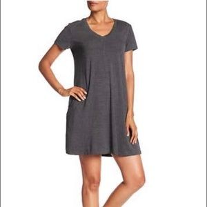 Charcoal Gray V-Neck Dress